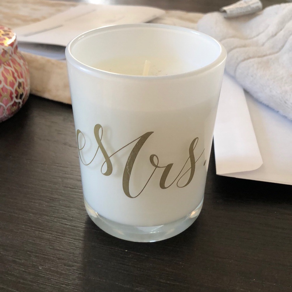 “Mrs” scented candle by DW Home